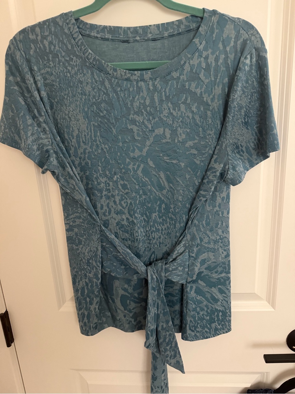 Kohl's Teal Tie-Front Short Sleeve Top